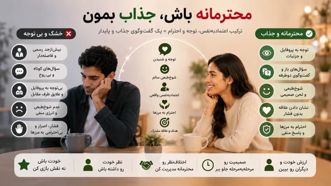 رفتار محترمانه و جذاب در اپ دوستیابی